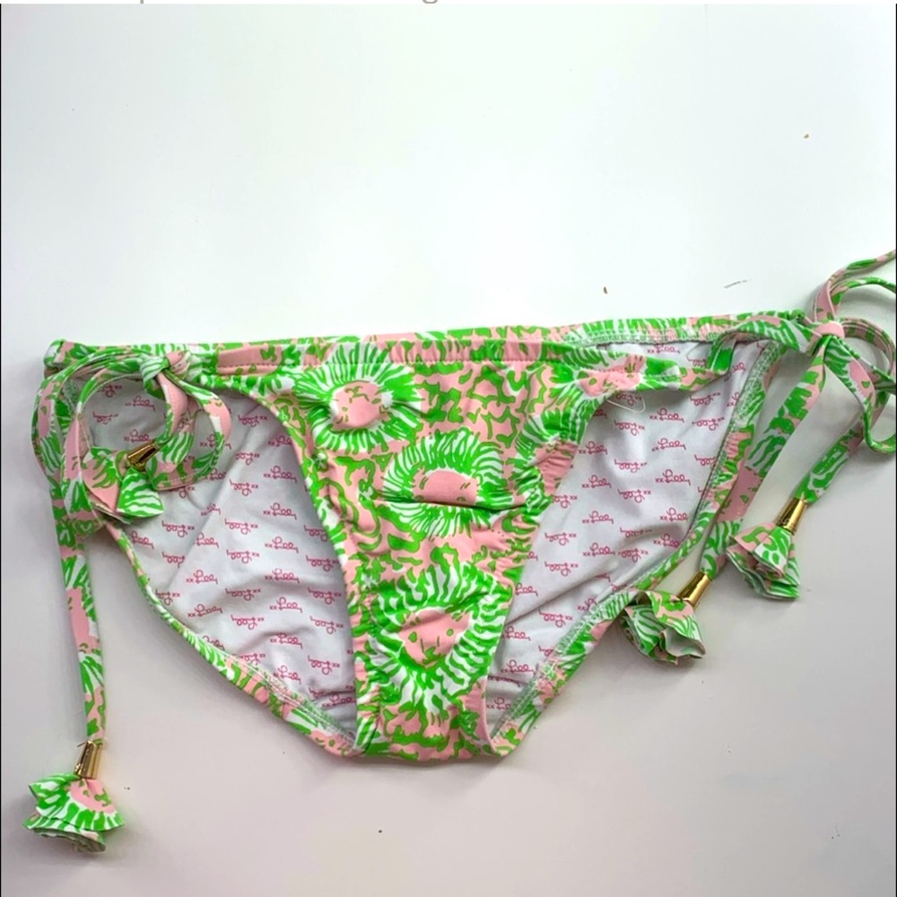 Lilly Pulitzer sunny side cabana pink green lion 🦁 print swim bottoms